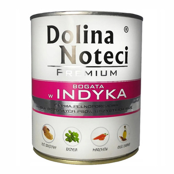 Dolina Noteci Premium Bogata w Indyka mokra karma dla psa  800g