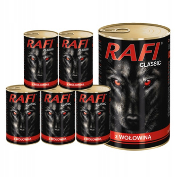 Rafi Classic z wołowiną mokra karma dla psa 6x1240 g