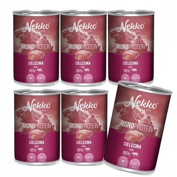 NEKKO MONO Adult Mokra karma dla psa MONOBIAŁKO Cielęcina 6x400g