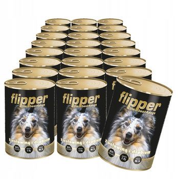 DOLINA NOTECI Flipper Drób Wołowina mokra karma dla psa 24x400g