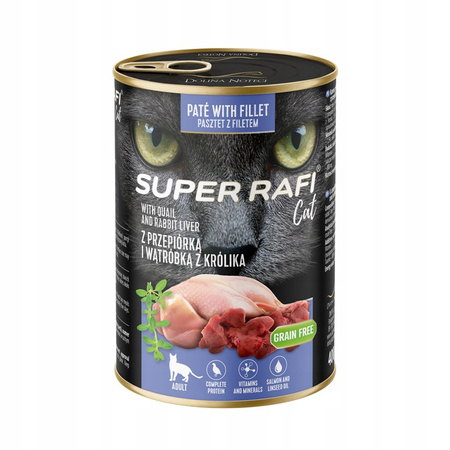 Super Rafi Cat PATE FILET Mix smaków 12x400g