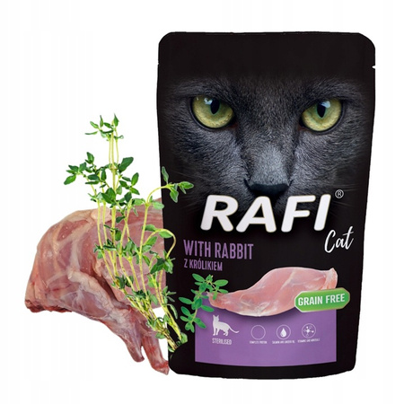 RAFI pasztet mokra karma dla kotów Sterylizowanych z Królik 100g