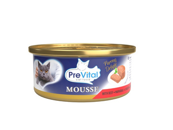 PreVital mini puszka - Mus dla dorosłych kotów z wołowiną 85g