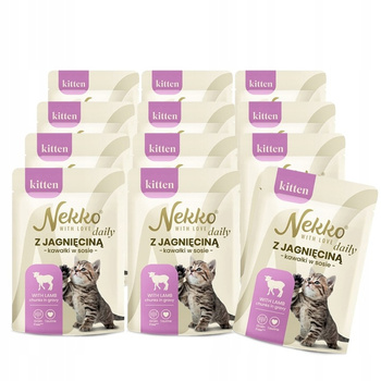 NEKKO DAILY saszetka dla kota Kitten jagnięcina kawałki w sosie 12x85g