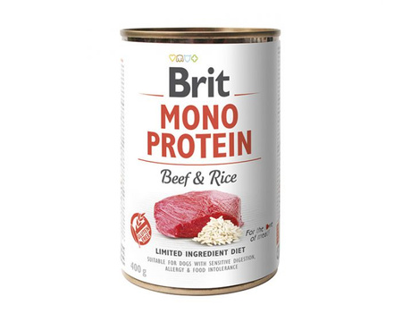 Brit MONO PROTEIN mokra karma dla psa Beef Rice 12x400g