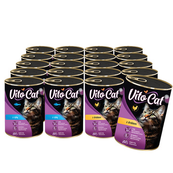 VITOCAT Mokra karma dla kota Kawałki w sosie MIX SMAKÓW 20x415g