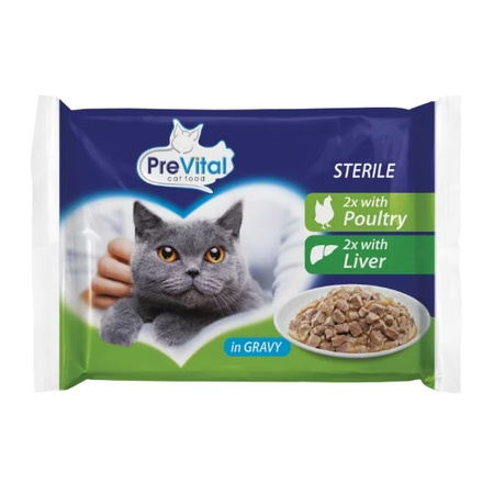 PreVital Sterile Drób i Wątróbka w sosie 52x100g