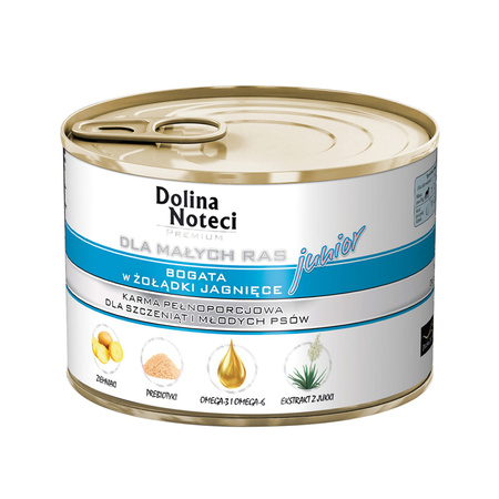 Dolina Noteci Małe Rasy Junior MIX SMAKÓW mokra karma dla psa 24x185g