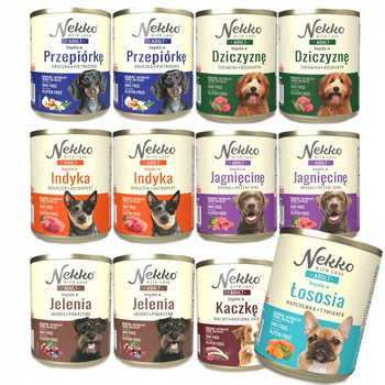 NEKKO Adult Mokra karma dla psa MIX SMAKÓW 12x800g