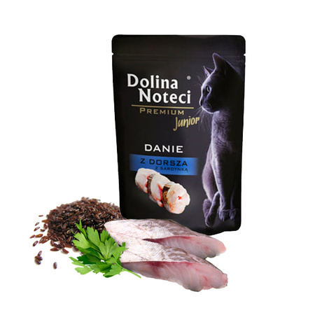Dolina Noteci Premium JUNIOR mokra karma dla kota z Dorszem 20x85g