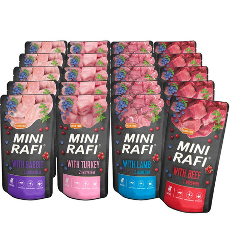 RAFI MINI Mokra karma dla psa Mix smaków MAŁE RASY 40x150g
