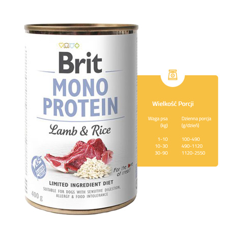 Brit MONO PROTEIN mokra karma dla psa Mix smaków Rice 12x400g