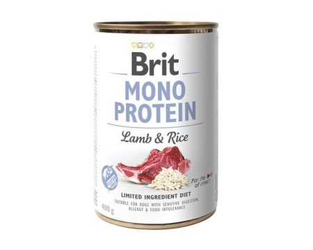 Brit MONO PROTEIN Lamb Rice mokra karma dla psa 12x400g