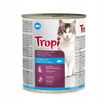 Tropi kawałki dla kota 830 g z Rybą