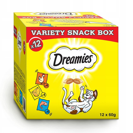 DREAMIES VARIETY SNACK BOX 12x60g Przysmak dla kotów 720g