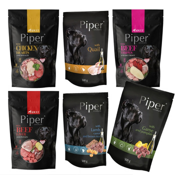 PIPER Mix smaków mokra karma dla psa 24x500g