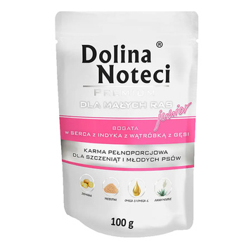 Dolina Noteci Junior M. Rasy 100g mokra karma dla psa Serca z indyka