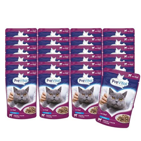PreVital Cielęcina w sosie Mokra karma dla kota 24x100g