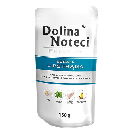 Dolina Noteci Premium PSTRĄG mokra karma dla psa 10x150g