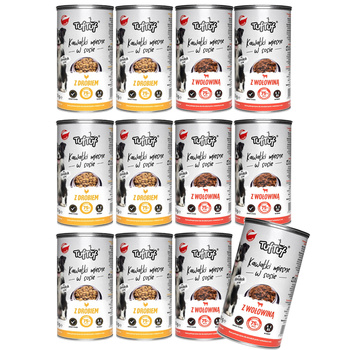 TUF TUF mokra karma dla psa MIX SMAKÓW 12x1250g
