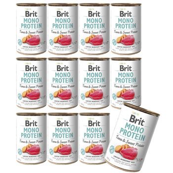 Brit MONO PROTEIN Tuna Sweet Potato  mokra karma dla psa12x400g