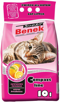 Super Benek 10l compact Cytrusowa Świeżość żwirek