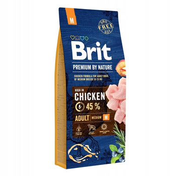 Brit PREMIUM BY NATURE M Adult MEDIUM 15kg sucha karma dla psa