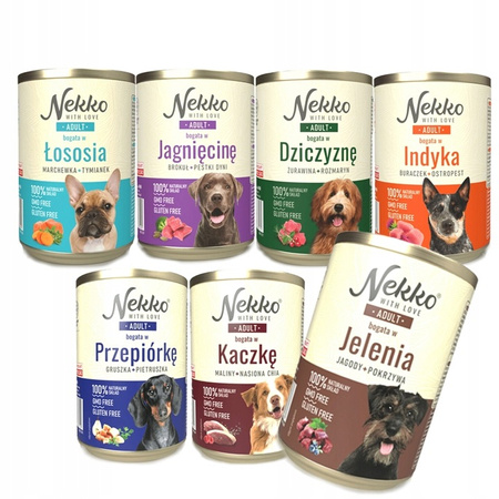 NEKKO Adult Mokra karma dla psa MIX SMAKÓW 12x400g