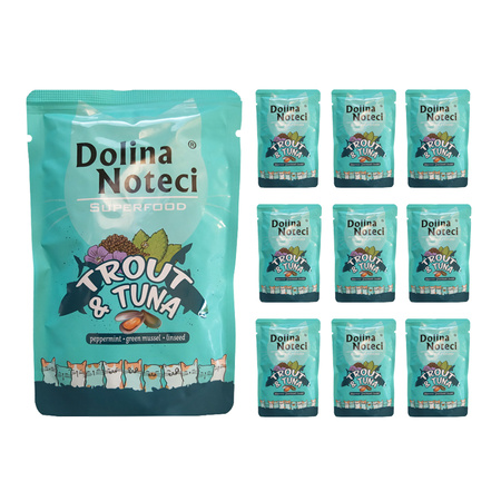 Dolina Noteci Superfood PSTRĄG TUŃCZYK  mokra karma dla kota10x85g