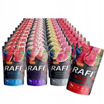 Rafi Premium mokra karma dla psa Mix smaków 40x500g