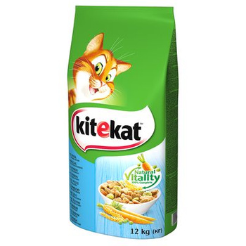 KITEKAT 12KG sucha karma dla kota  BIAŁA RYBA Z WARZYWAMI