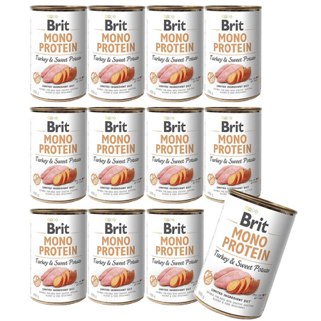 Brit MONO PROTEIN mokra karma dla psa Turkey Sweet Potato 12x400g