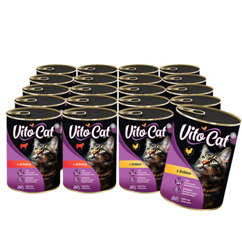 VITOCAT Mokra karma dla kota Kawałki w sosie MIX SMAKÓW 20x415g
