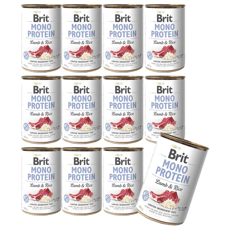 Brit MONO PROTEIN Lamb Rice mokra karma dla psa 12x400g