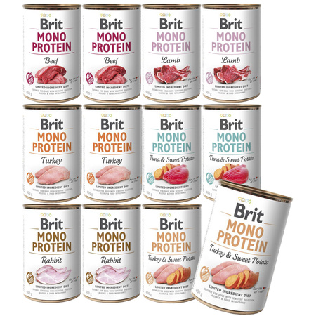 Brit  MONO PROTEIN mokra karma dla psa Mix smaków Sweet Potato 12x400g