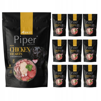 Piper z Sercami kurczaka  mokra karma dla psa 10x500g
