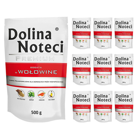 500g x 10 Dolina Premium mokra karma dla psa WOŁOWINA