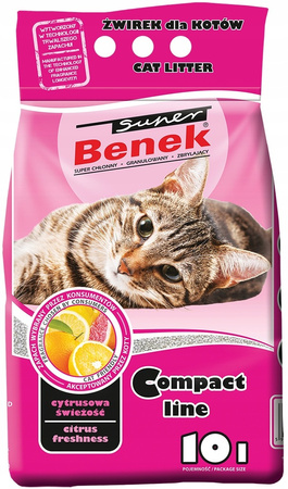 Super Benek 10l compact Cytrusowa Świeżość żwirek