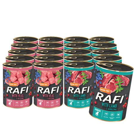 RAFI JUNIOR Mix smaków mokra karma dla psa 20x400g