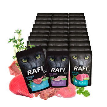 RAFI CAT STERILISED Mix mokra karma dla kota 30x100g