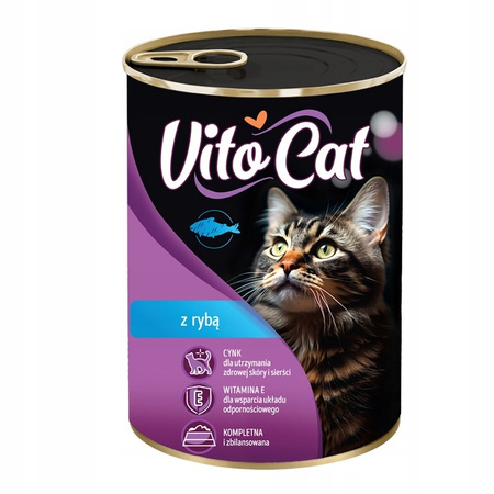 VITOCAT Mokra karma dla kota Kawałki w sosie RYBA  415g