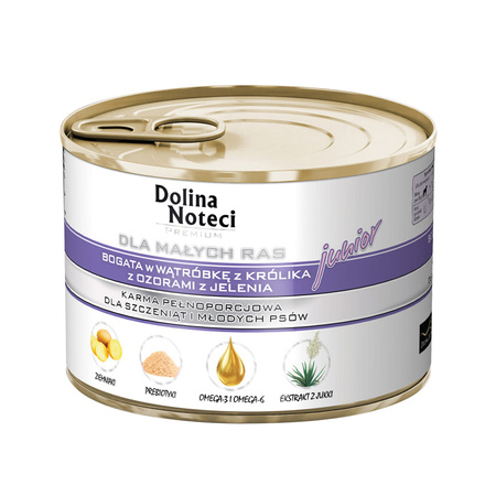 Dolina Noteci Małe Rasy Junior MIX SMAKÓW mokra karma dla psa 24x185g