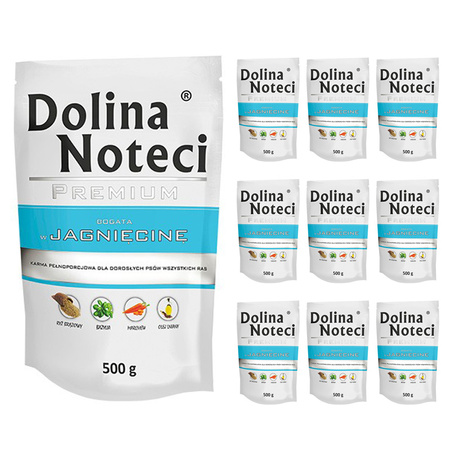 500g x 10 Dolina Premium JAGNIĘCINA mokra karma dla psa 
