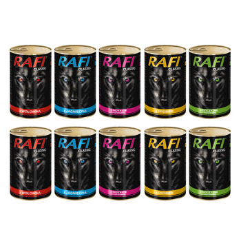 RAFI CLASSIC Mix smaków  mokra karma dla psa 10x1240g