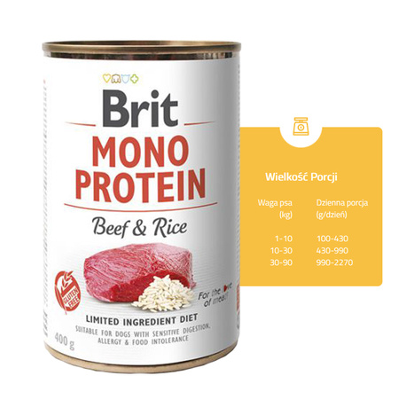 Brit Puszka 400 g Mono Protein mokra karma dla psa Beef & Rice