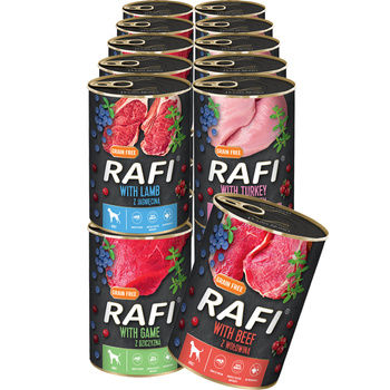 RAFI PREMIUM Mix smaków mokra karma dla psa 20x400g