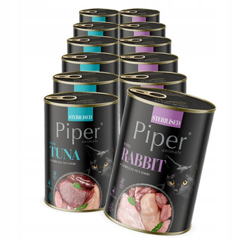 PIPER Sterilised Mokra karma dla kotów sterylizowanych MIX SMAKÓW 12x400g
