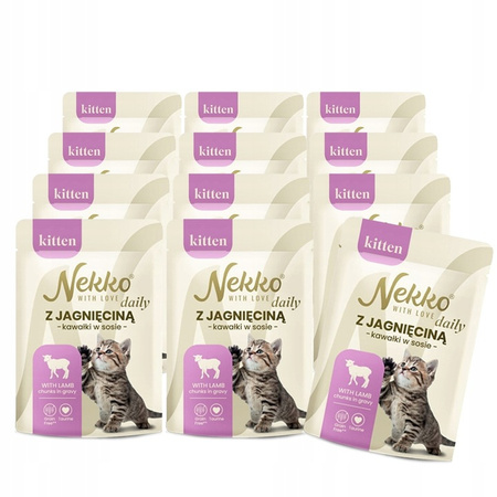 NEKKO DAILY saszetka dla kota Kitten jagnięcina kawałki w sosie 12x85g
