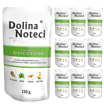 Dolina Noteci Premium DZICZYZNA  mokra karma dla psa 10x150g