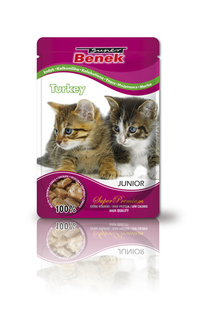 Super Benek Saszetka 100g Indyk w sosie JUNIOR mokra karma dla kota